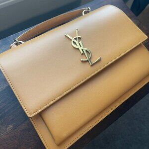 YSL Smooth Calfskin Medium Monogram Sunset Top Handle